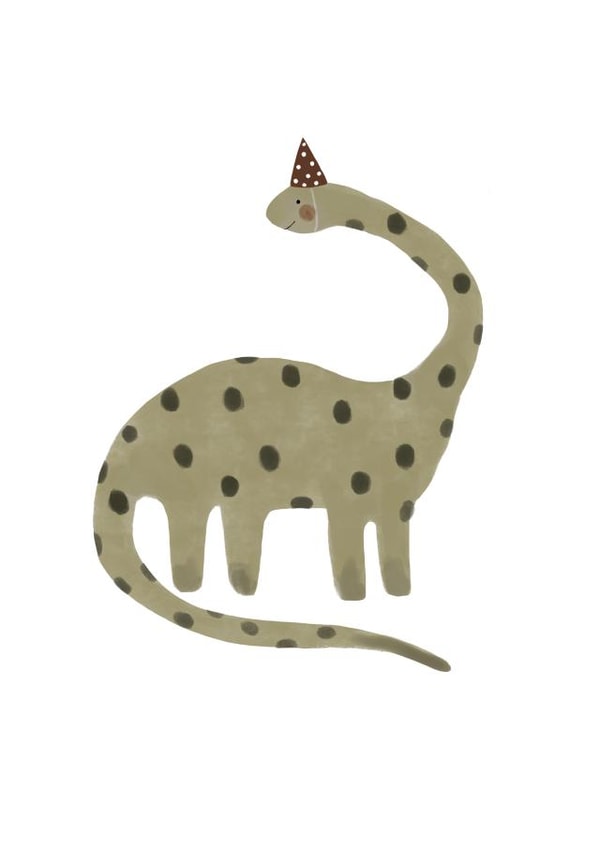 Cute Birthday Card - Dinosaur Party Hat created by HeatherLucyJ