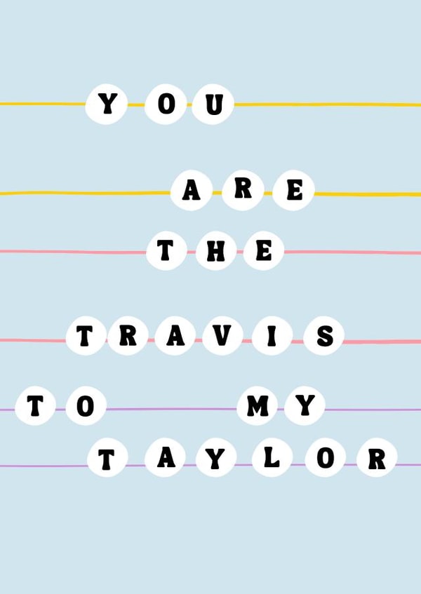 Cute Valentine's card - Travis Kelce & Taylor Swift friendship bracelet created by Oh Man!