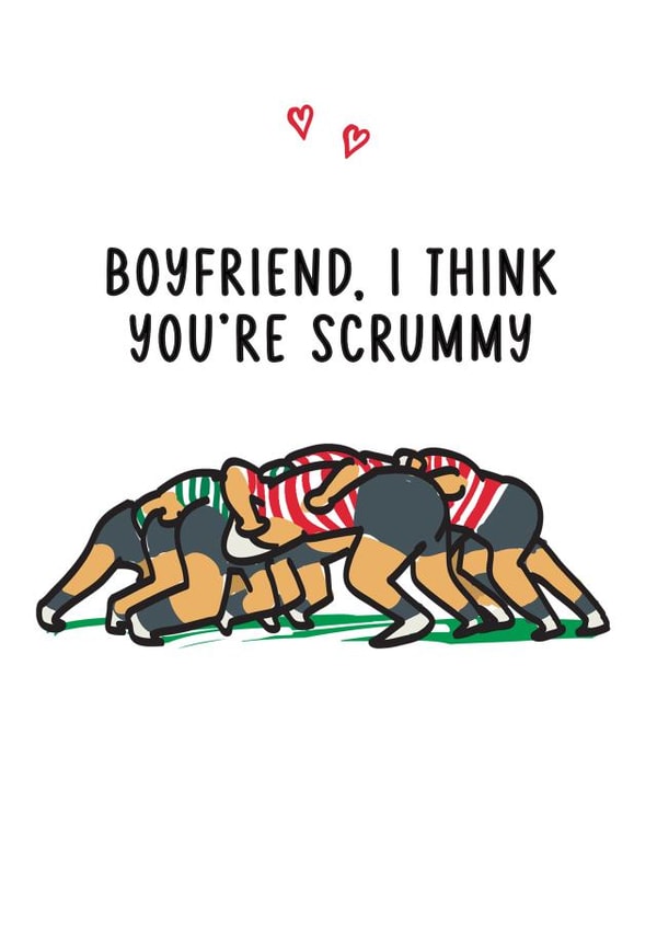 Funny Rugby Card For Boyfriend - Valentine's Card for Rugby Loving Boyfriend created by Of Life & Lemons Ltd.
