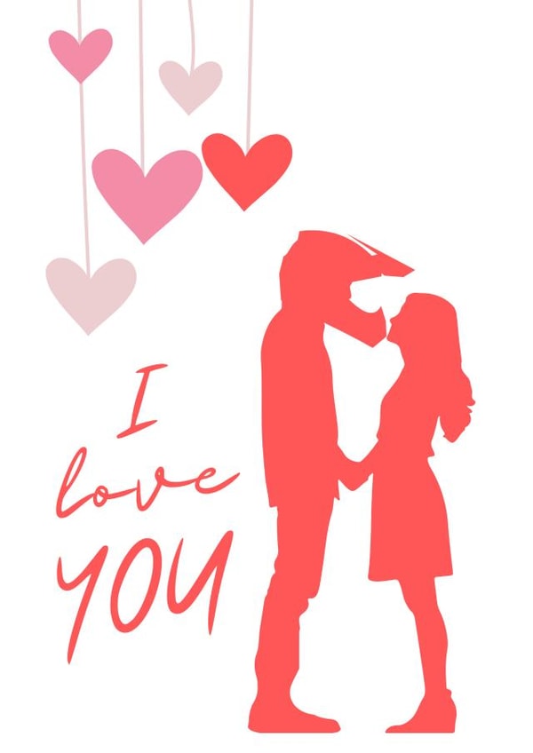 Cute Valentines Day Card for Motocross Rider - I Love You Motocross - Dirt Bike created by Berklesful Designs