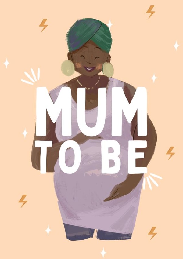 Cute Illustrated Mother's Day Card - Mum To Be created by Callie OGrady