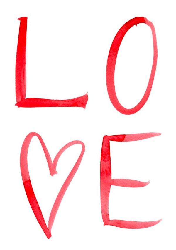 Classic and Pretty Valentine's Day Card - LOVE - Heart created by Bellynam Studio