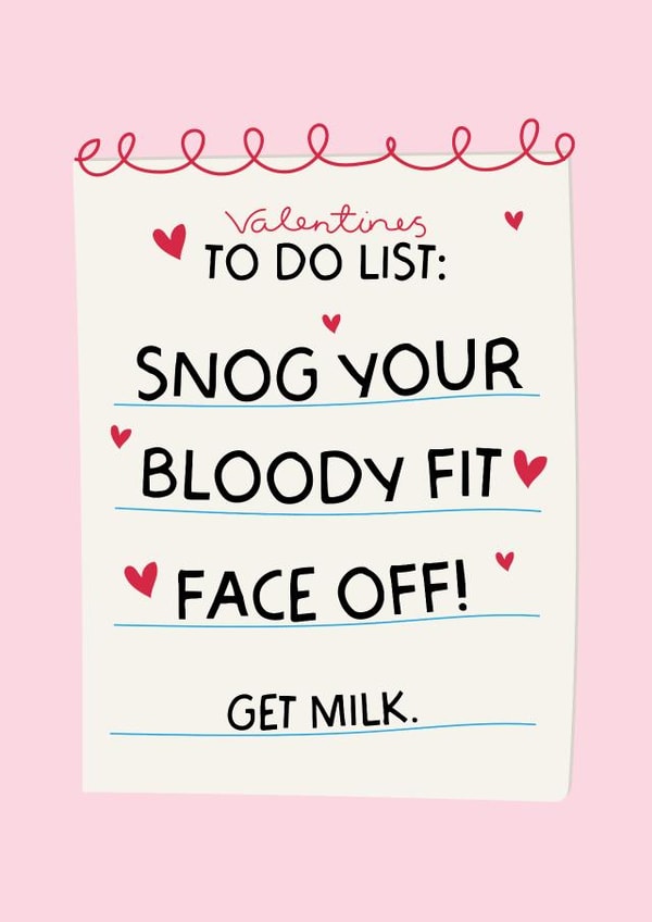Valentines Day To Do List - Funny Valentines Day Card created by Puns and Needles