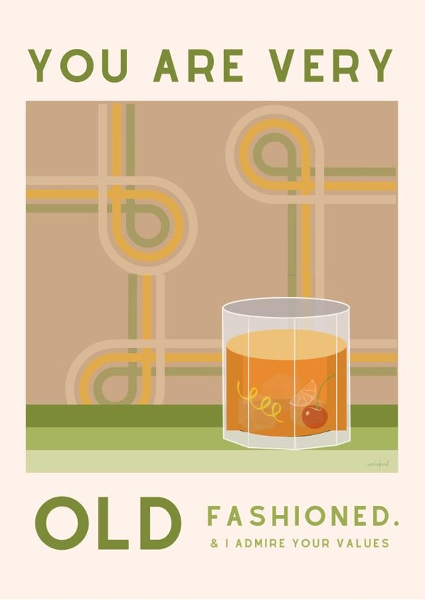 Cheeky birthday card - old fashioned created by Vera Fleur