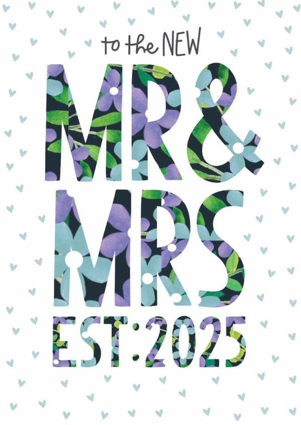 Pretty Wedding Card - New Mr & Mrs - 2025 created by The Boy and the Bear