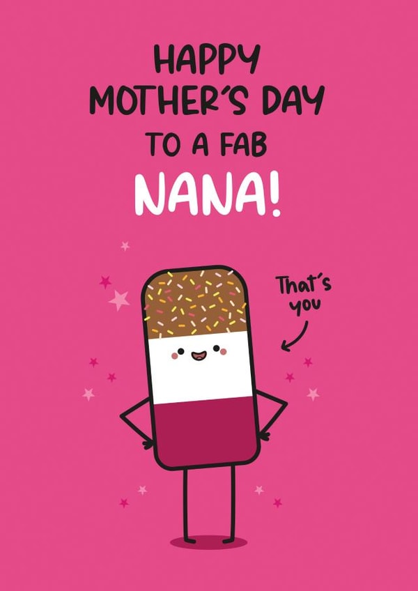 Mother's Day Card For Nana - Ice Lolly Pun - Fab Nana created by Twisted Haggis