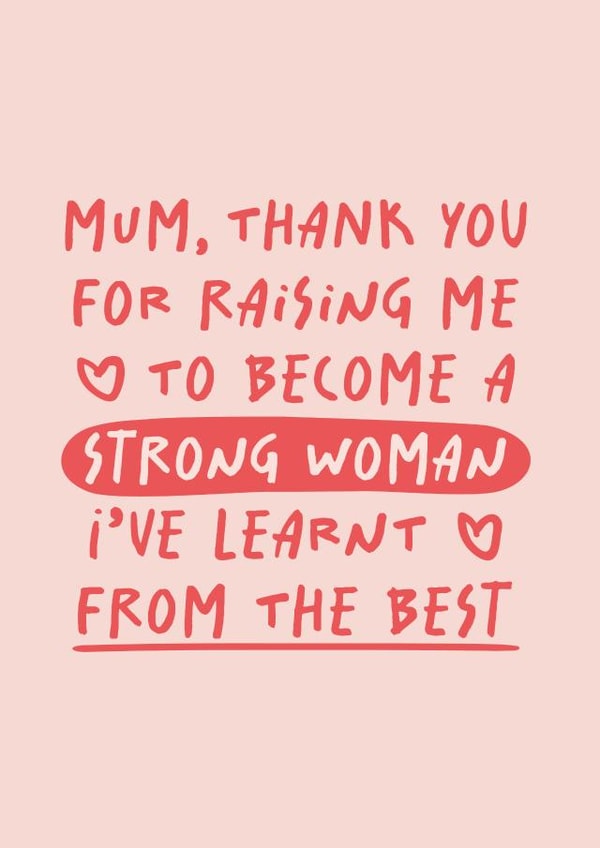 Supportive Mother's Day Card - Strong Woman created by Poppy Lane