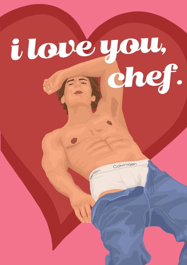 Calvin Klein Jeremy Allen White Card - The Bear / Hot Chef created by byRosybum