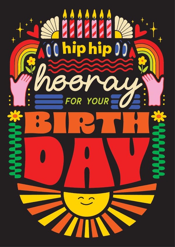 Pretty Birthday Card - Hip Hip Hooray created by OBJECTABLES