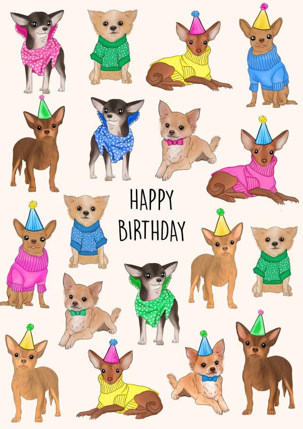 Cute Chihuahua Birthday Card created by Poppy & Mabel