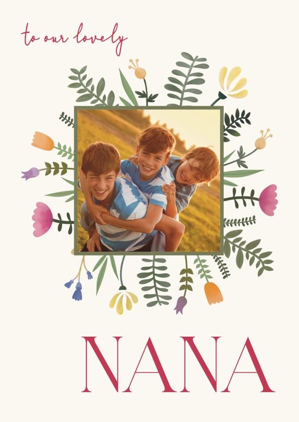 Cute Birthday Photo Card - Lovely Nana created by Choo Choo 
