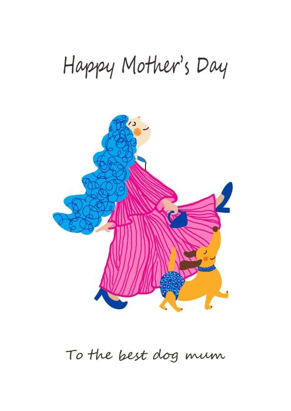 Happy Mother's Day from the dog, dog mum card, best dog mum, dog mothers day created by TheFishBirdCo
