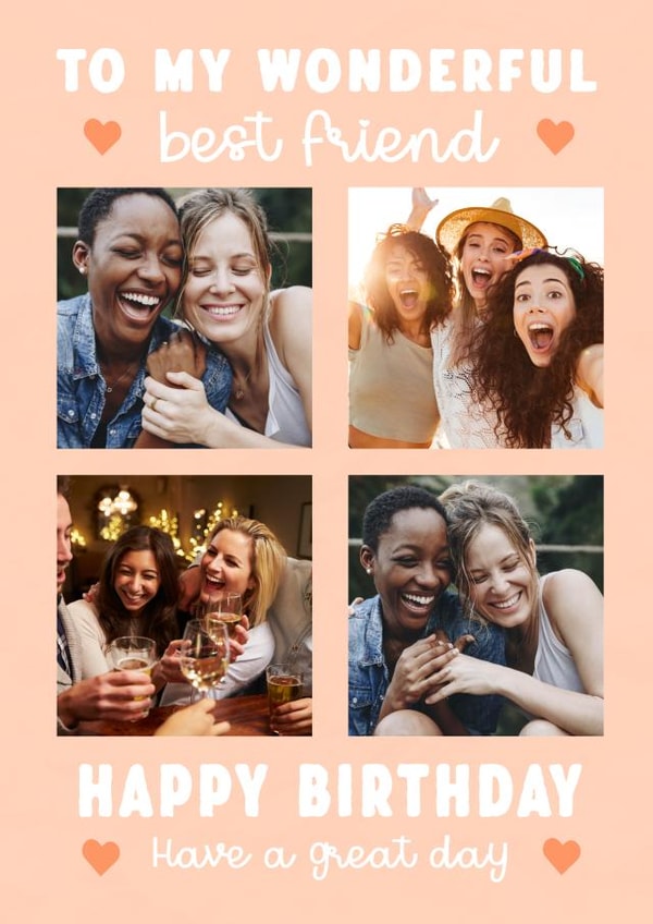 Cute Birthday Photo Card - For your wonderful bestie created by @hollielonglanddesigns