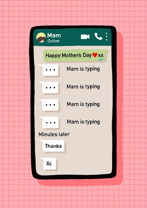 Funny Texting Mother’s Day Card - Mam - Texting created by Nicola Watson