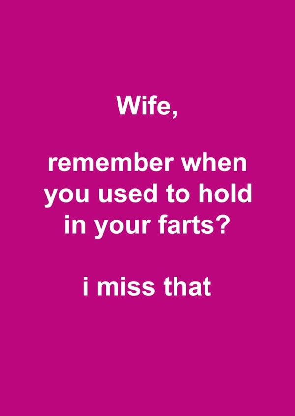 Funny Typography Valentines Day Card - for Wife - Hold Your Farts In created by Snarkologie