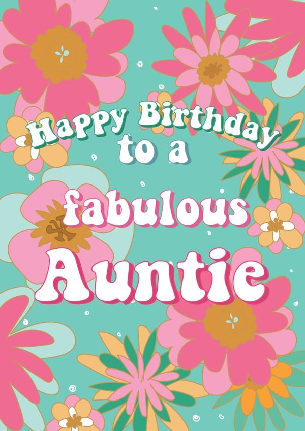 Cute Happy Birthday Card - To A Fabulous Auntie created by @Laura Lonsdale Designs