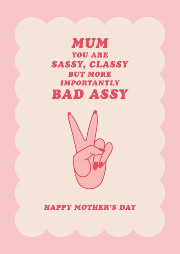 Cute Mother’s Day Card - Bad Ass Mum created by Pig + Plums
