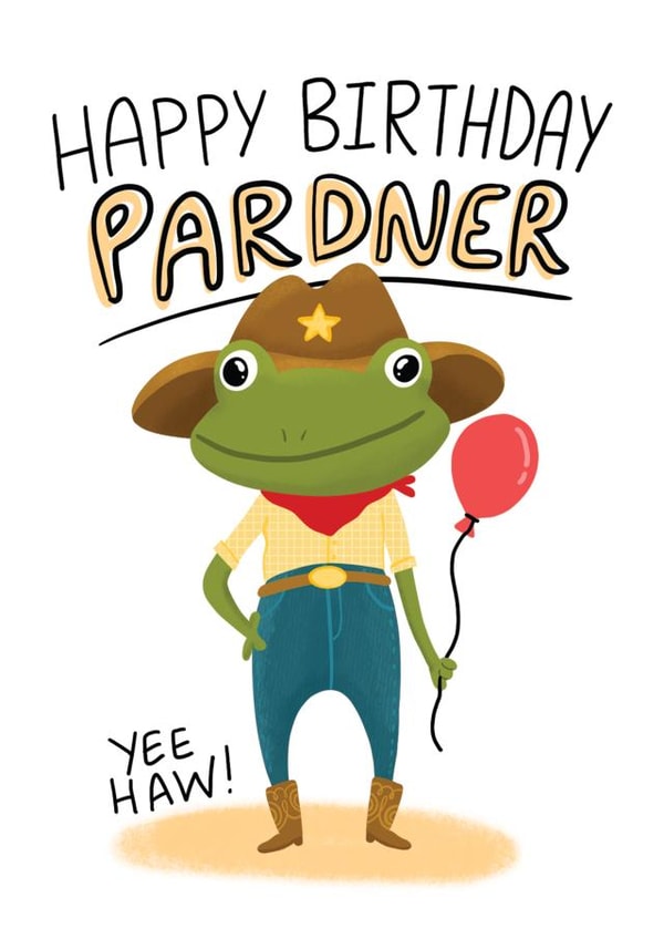 Cute Birthday Card - Cowboy Frog created by Fox Card Co