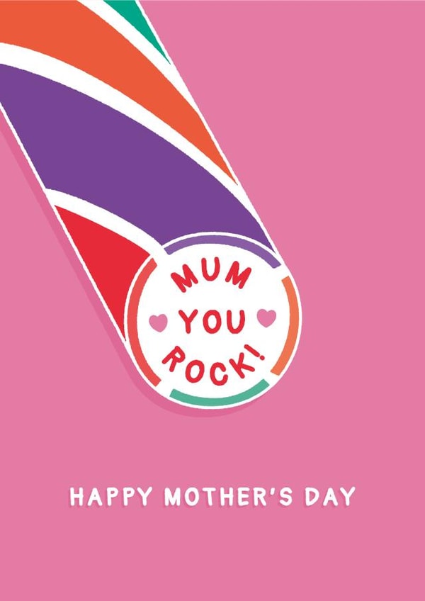 Cute Birthday Card for Mum - You Rock Pun created by Sharon Armstrong Creative