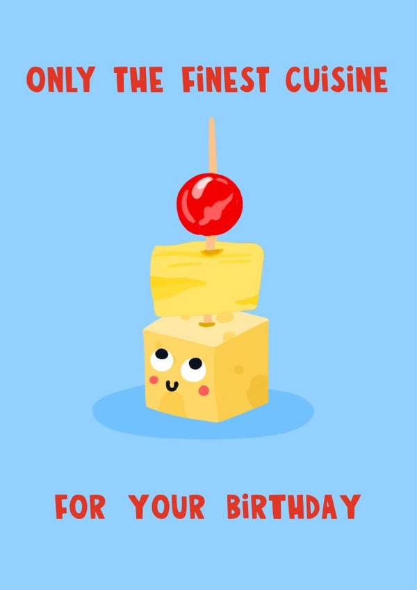 Funny Birthday Card - Party Food - Nostalgia - Cheese and Pineapple Sticks created by Lucy Maggie Designs