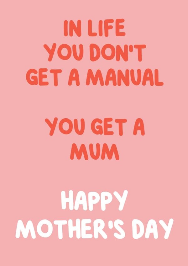 Cute Mother's Day Card - Life Manual created by @MarcoLooks