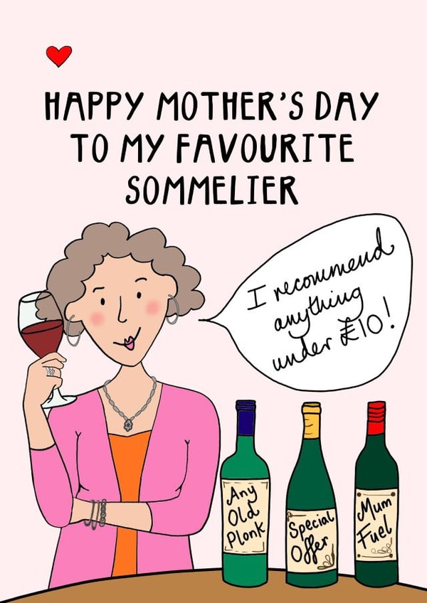 Funny Mother’s Day Card - for your wine loving mum created by Hello Hatty