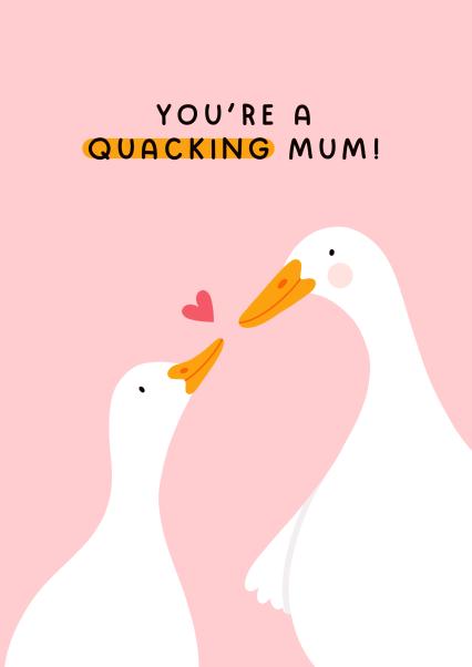 duck mum birthday card card