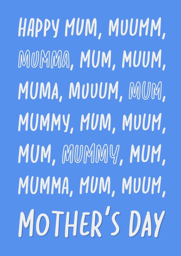 Funny Mother’s Day Card - Muuuuuuum! created by The Girl Next Draw Cards