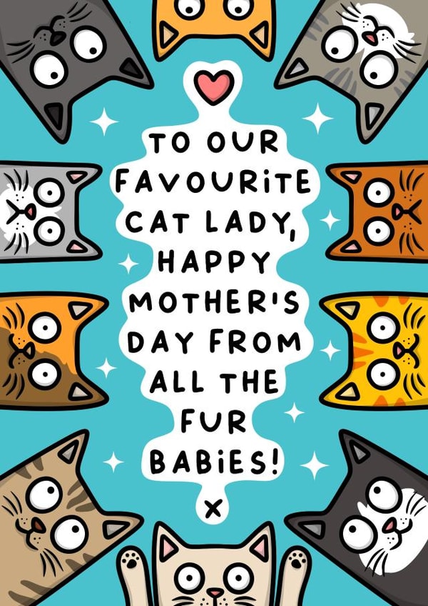 Happy Mother’s Day Card - from the cats - Cat Lady created by Wafflemamaart