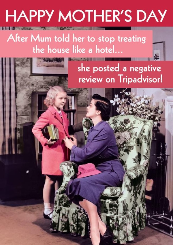 Funny Mother's Day Card - Retro - Tripadvisor created by Quitting Hollywood