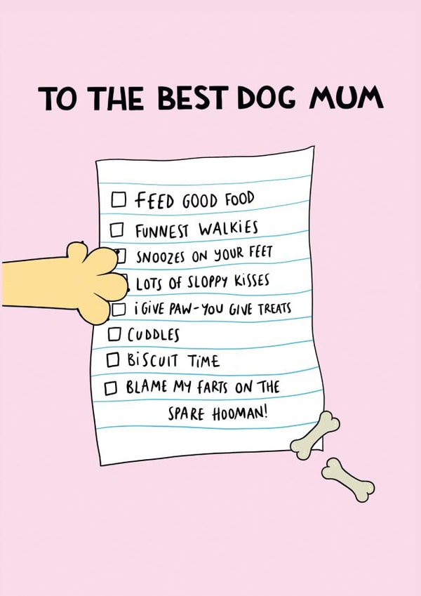 Cute Mothers Day Card - from your pooch! created by Cor Blimey!