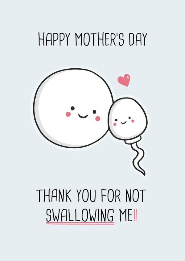 Rude Mother's Day Card - Thanks for not swallowing me created by Simply Wild Cards
