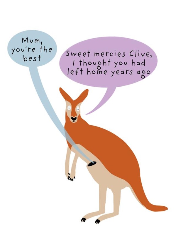 Funny Mother's Day Card - Kangaroo - Mum, You're The Best created by Not at all Jack