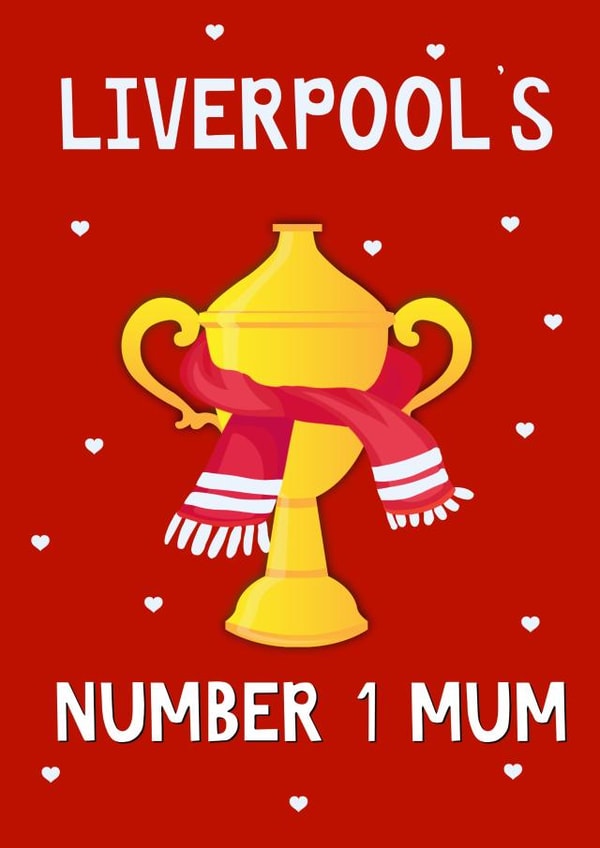 Cute Mother's Day Card - Liverpool F.C. - Number one mum created by Kerrylovescards