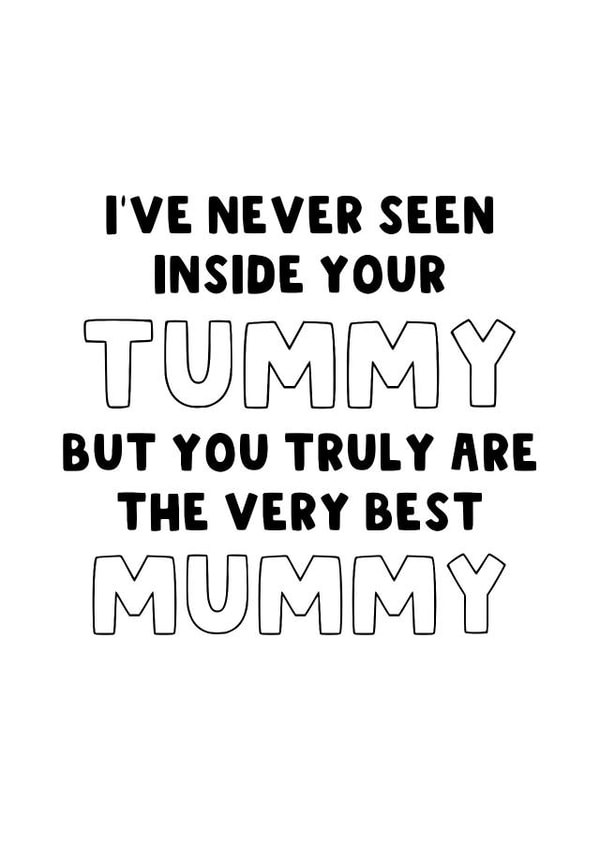 Non-Biological Mother's Day Card - Not seen inside your tummy created by The Blunt Badger
