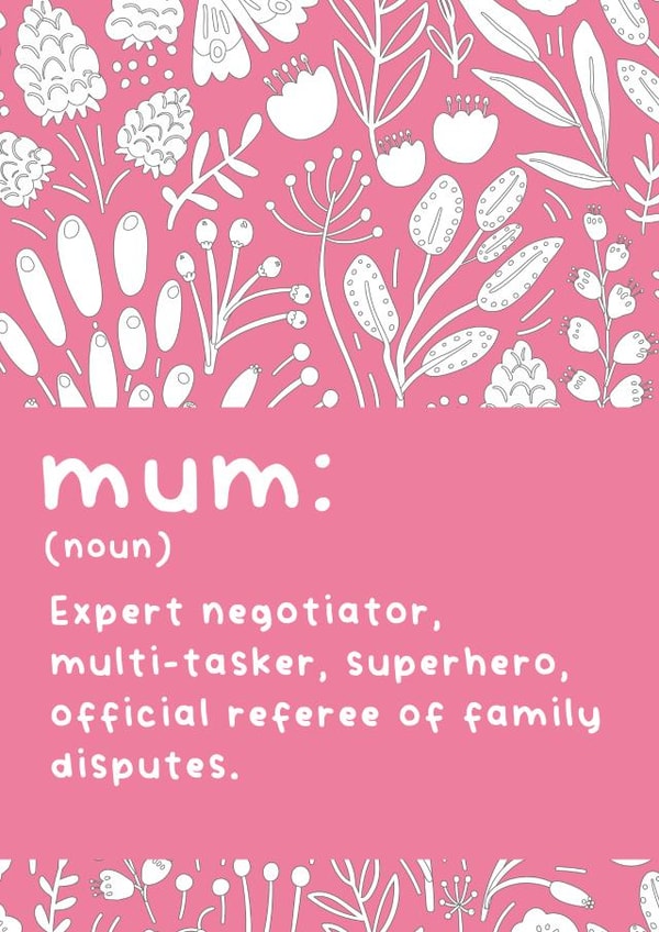 Funny Mother's Day Card - Definition of Mum - Cute - Superhero Multi-Tasker created by SideHustleVibes