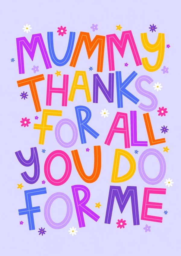Flower Card for Mummy - Thank You Card - Mother's Day Card created by Ludicrous Prints