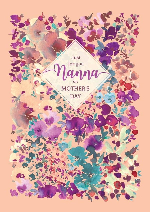 Painterly floral Mother's Day card - Nanna | thortful