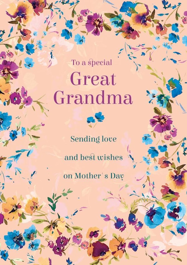Painterly floral Mother's Day card -  Great Grandma created by Rebecca Prinn
