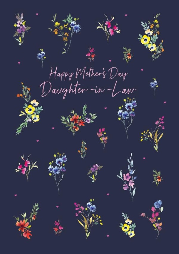 Pretty painted floral Mother's Day card - Daughter-in-Law created by Rebecca Prinn