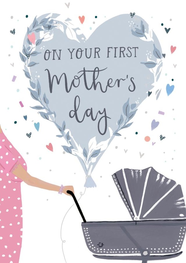 Cute First Mother's Day Card - Mum and Pram created by Louise Tiler