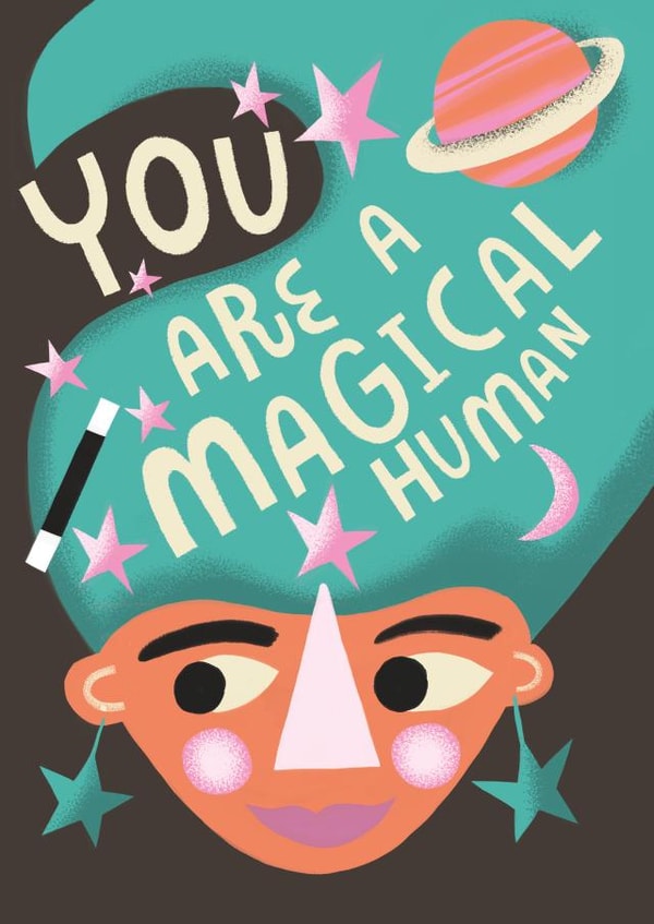 Cute Thinking of You card - You Are A Magical Human! created by @AimeeStevens.Design