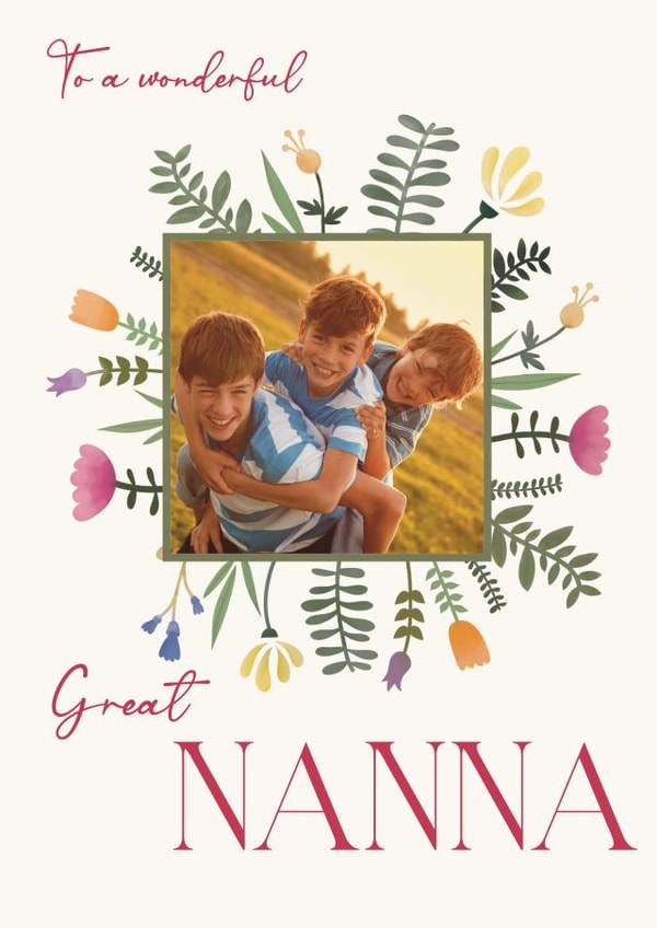 Pretty Mother's Day Photo Card - Great Nanna created by Choo Choo 