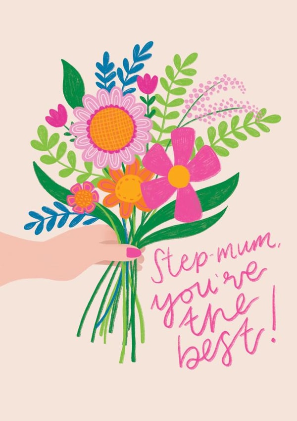Pretty Mother's Day Card - Stepmum - Flower Bouquet created by Hollie McManus Illustration