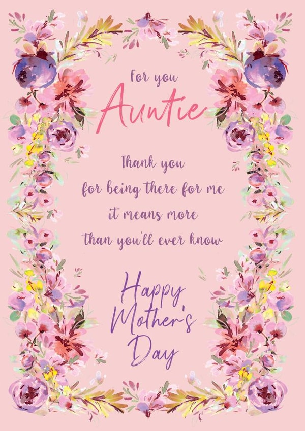 Floral frame Mother's Day card - Auntie created by Rebecca Prinn