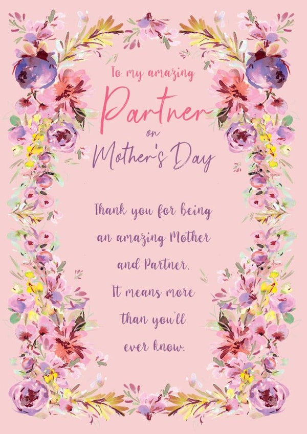 Floral frame Mother's Day card - Partner and Mother created by Rebecca Prinn