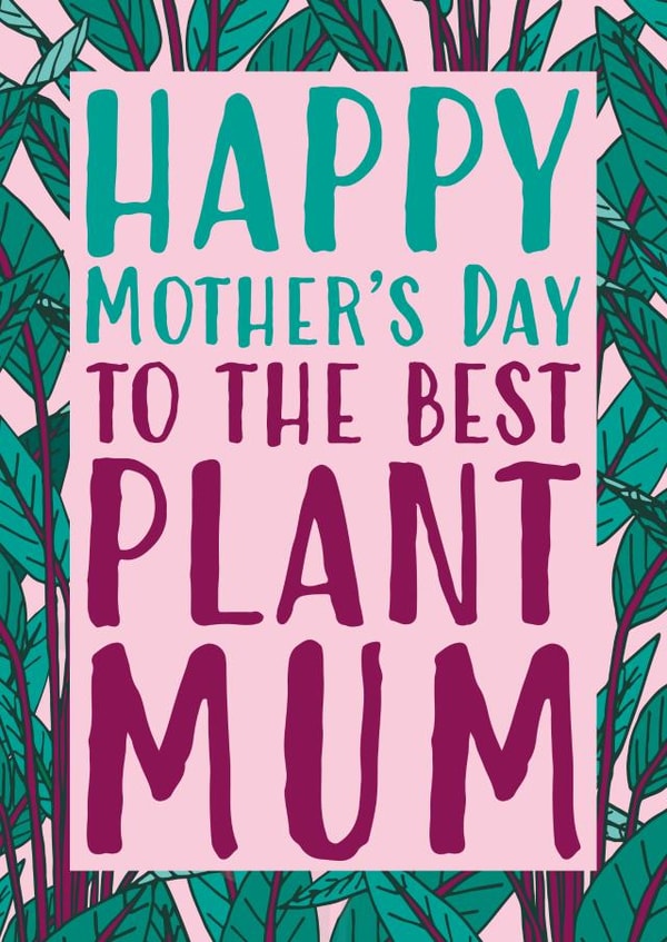 Funny Mother's Day Card - To The Best Plant Mum - House Plants created by Gellie Design