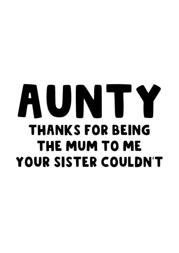 Cheeky Card for Aunty - Mother's Day Card for Aunty - Auntie - Like a Mum created by The Blunt Badger