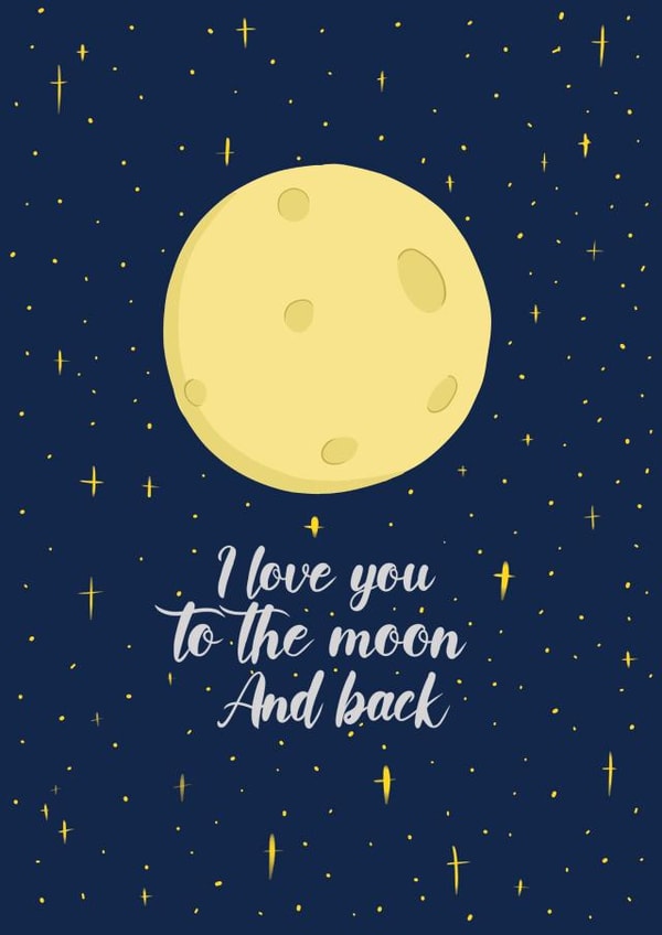 I love you card - I love you to the moon and back - Valentine’s Day card created by Holly Goulding