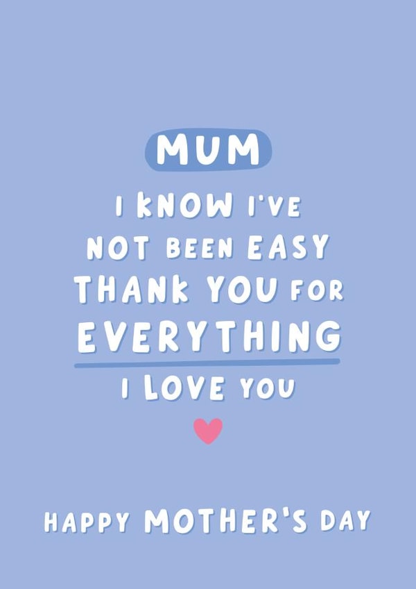 Heartfelt Mother's Day Card - Difficult Child created by Fliss Muir